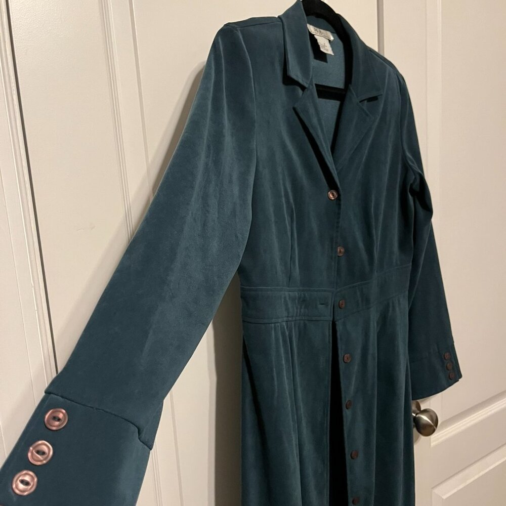 Blue/Green Trench Coat  - Size 8 - Picture 4 of 4